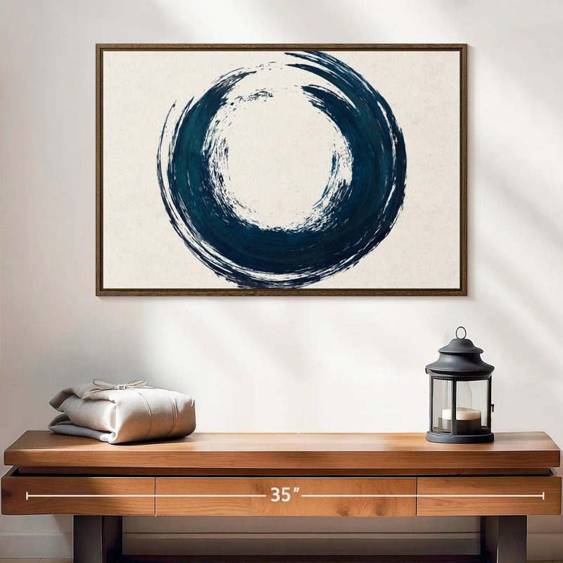 Circle Abstract, 25" X 17", Floating Frame Walnut