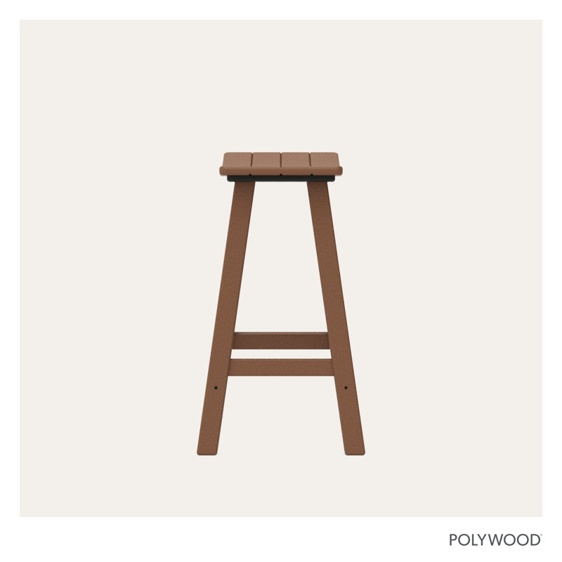 Tabouret de bar de jardin POLYWOOD, Teck, H 24,75 po