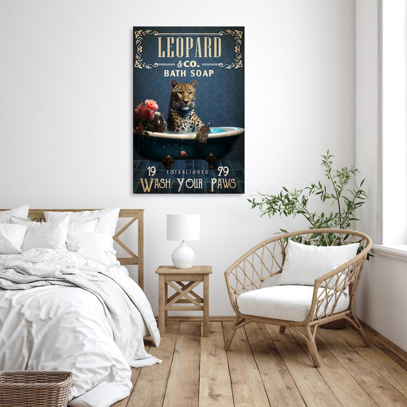 Impression sur toile, "Leopard", H 36 po x l 24 po x P 1,25 po