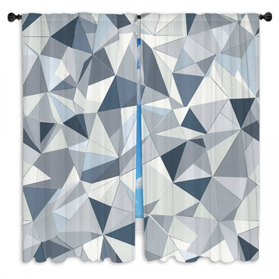 Rideaux géométriques abstraits à motif géométrique - 2 panneaux