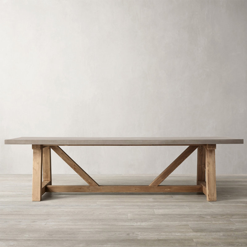 Table de salle à manger de style américain en bois massif rétro., H 29,5 po x L 78,7 po x l 31,4 po