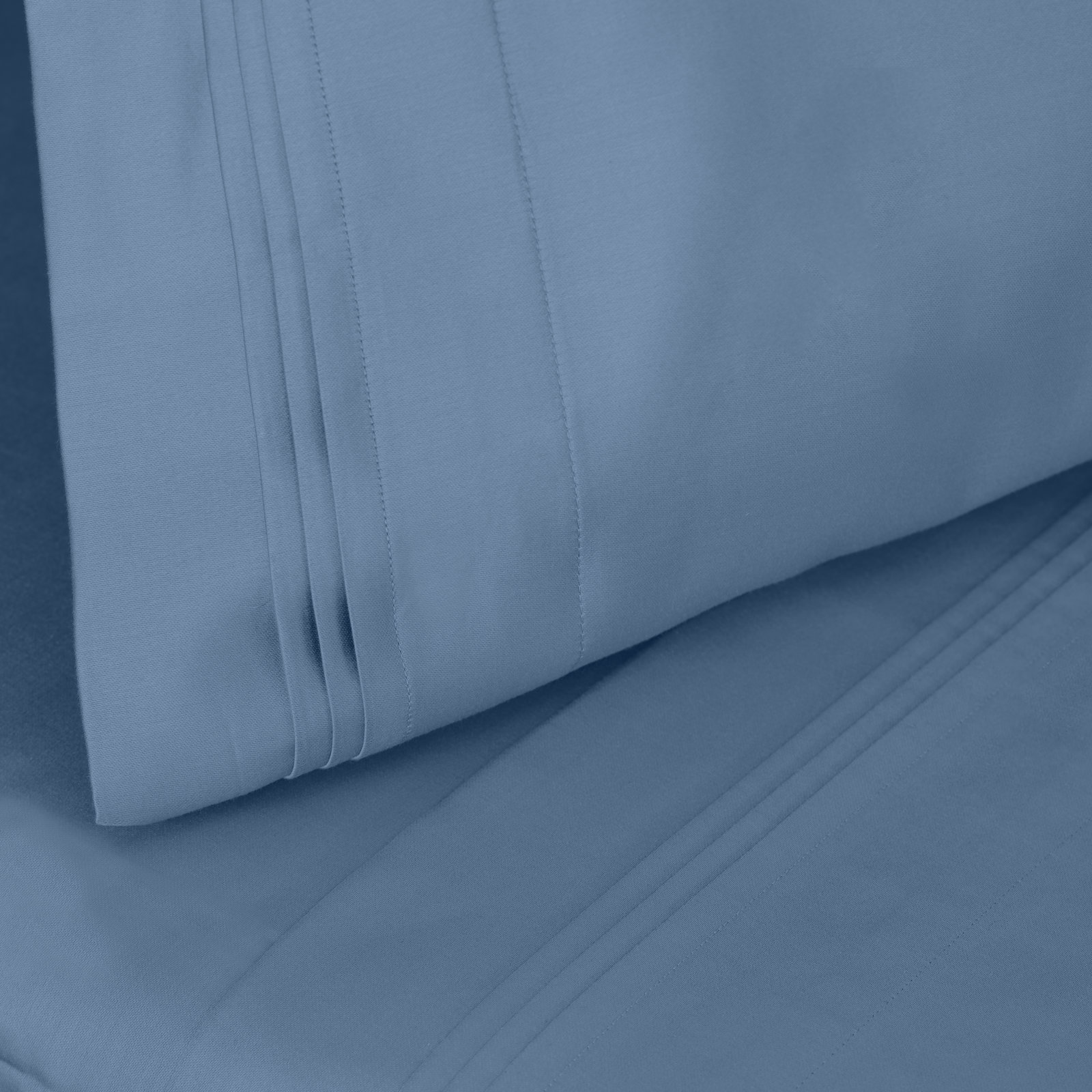 Arling 1000 Thread Count Luxury Certified Egyptian Cotton 2 Piece Sateen Pillowcase, Medium Blue, Standard Pillowcase