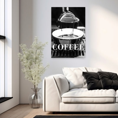 Art mural contemporain fraîchement coulé espresso