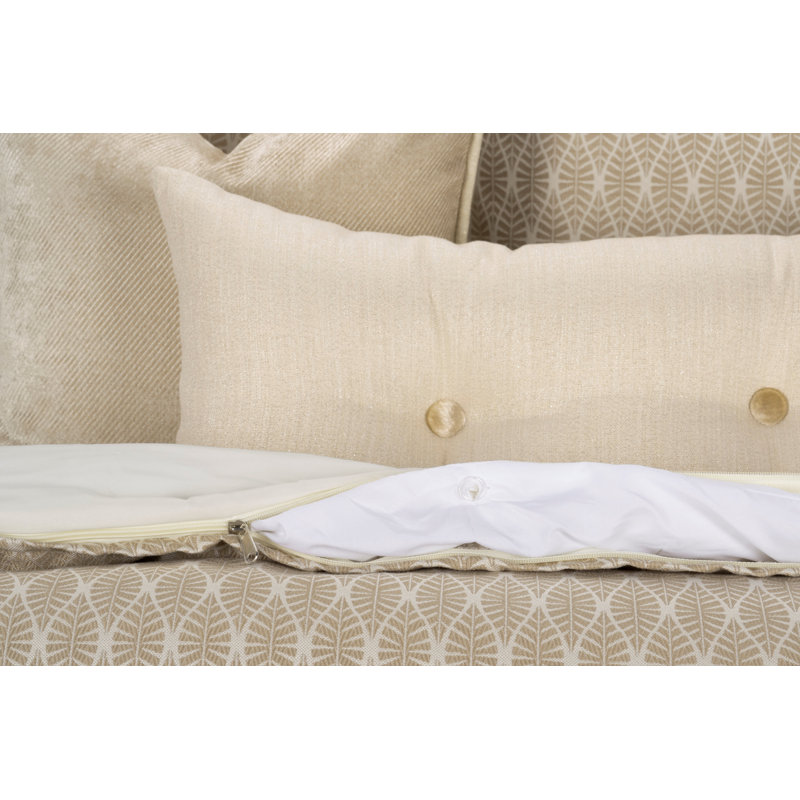 Deco Duvet Cover & Insert Complete Designer Set, King Duvet Cover + 5 Shams + 4 Throw Pillows, Cream