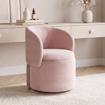 Fauteuil pivotant moderne en forme de tonneau avec compartiment de rangement dissimulé, fauteuil lounge rond rembourré pour salon ou chambre à coucher