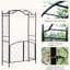 Arche de jardin 85 po en métal avec barrière - treillis pour vignes, rehaussement de la cérémonie de mariage, barrière noire, décoration d'escalade idéale,