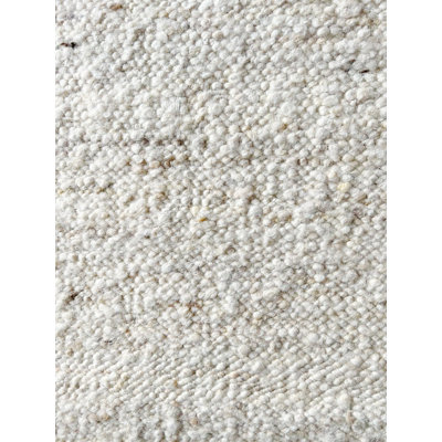 Natural Raw Wool Hand-Knotted Flatweave Rug Sample