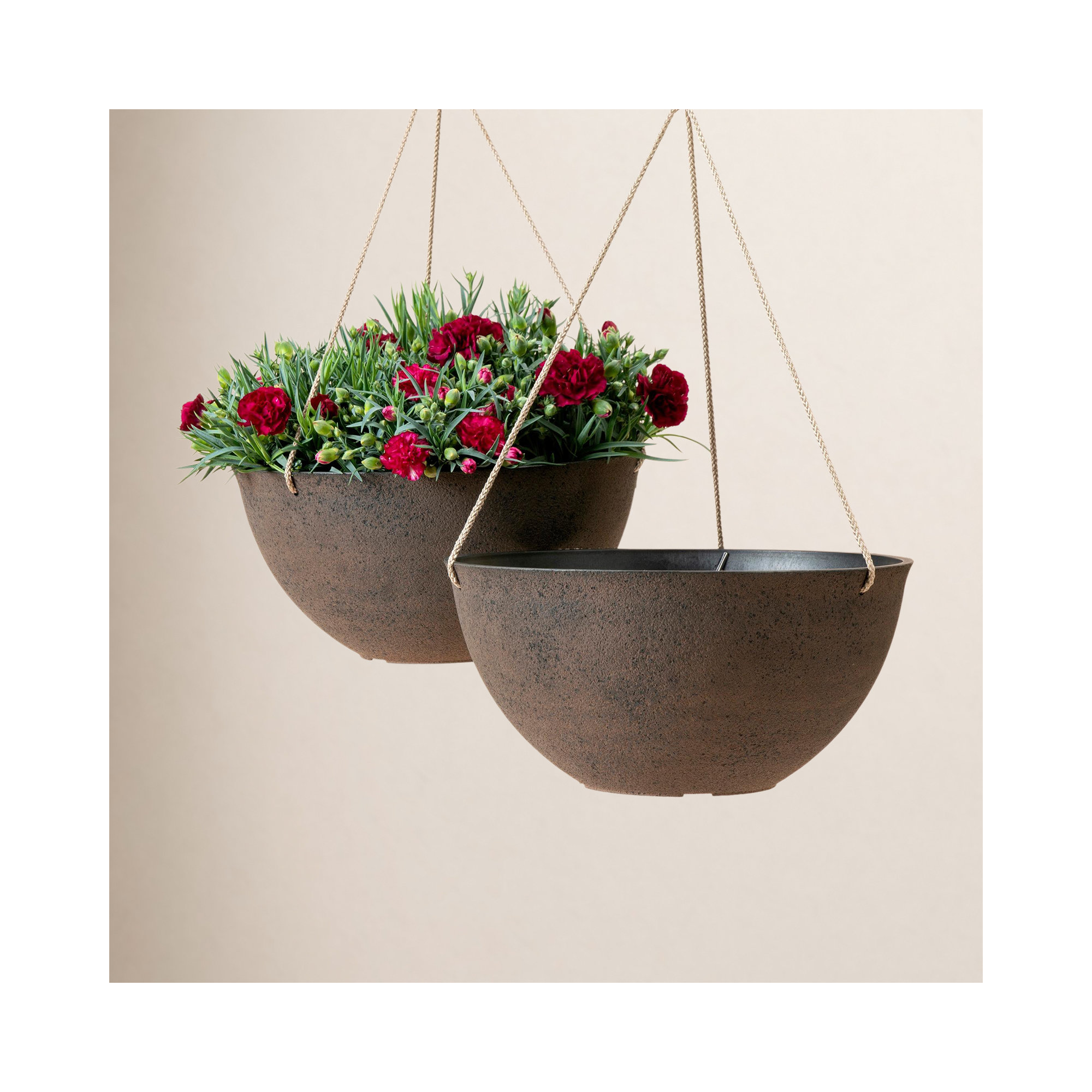 Boxdale Hanging Planter - Set of 2, New Iron, 6.3" H x 13.2" W x 13.2" D