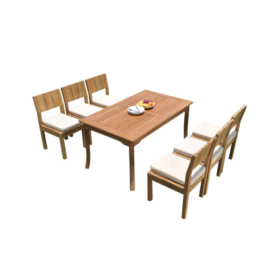 Oneman Outdoor 7 - Piece Teak Dining Set