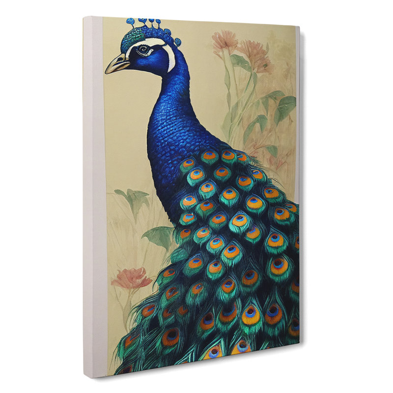 Vintage Peacock No.3 - Wrapped Canvas Print, 50cm H x 35cm W x 3cm D