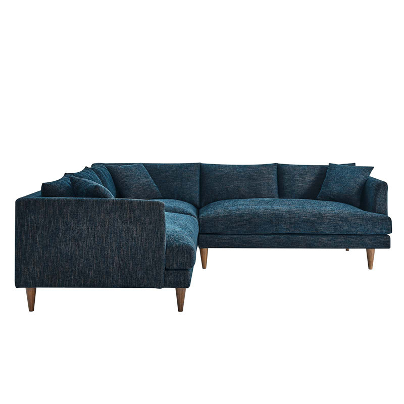 Modway Zoya 3 - Piece Upholstered Sectional, Blue 100% Polyester