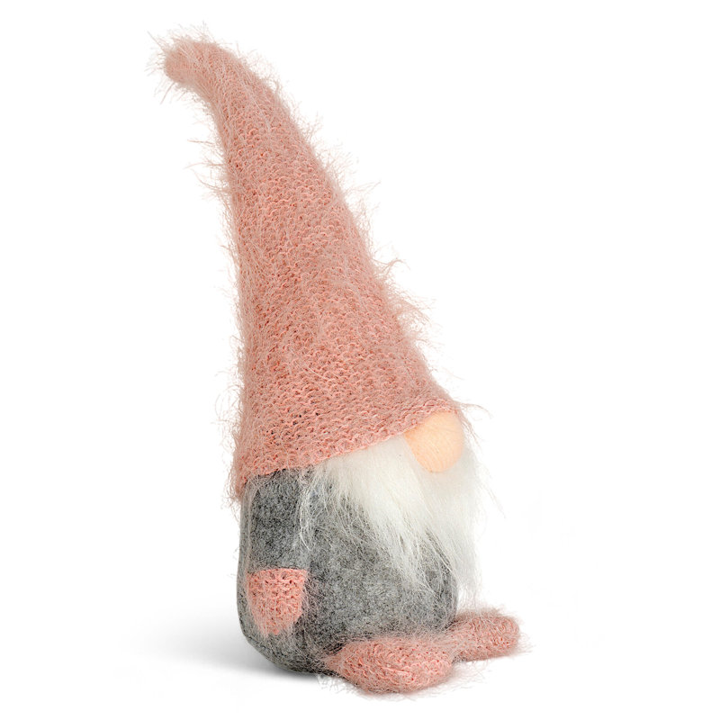 Décoration de Noël en tissu gnome rose poussiéreux