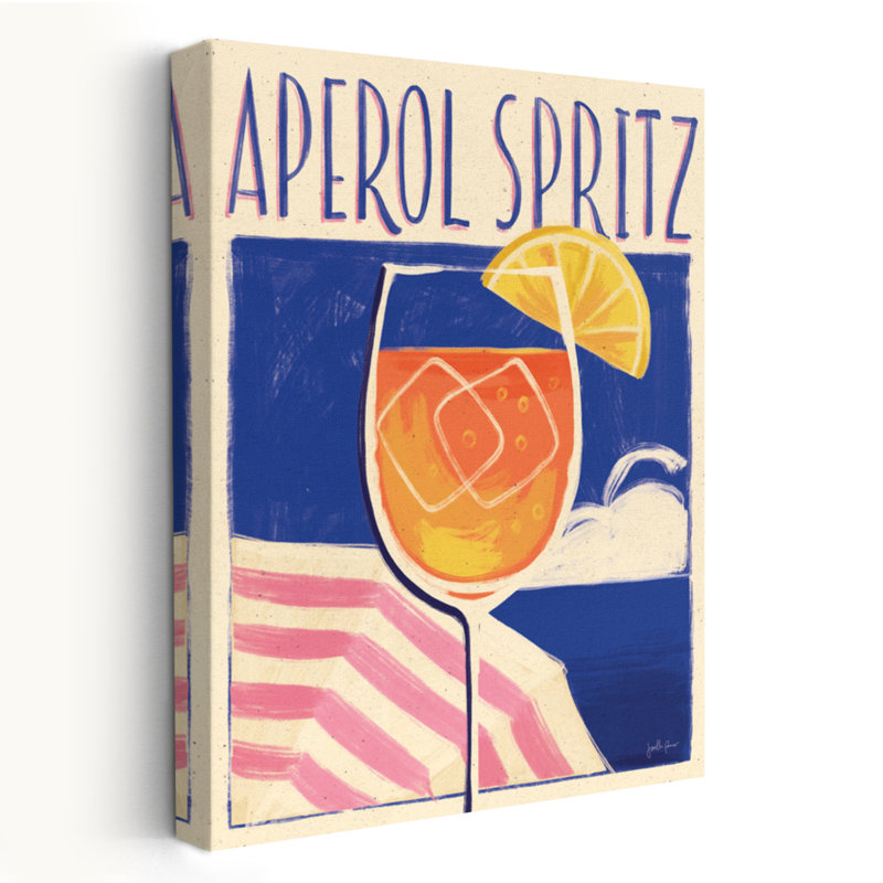 Cocktail I V2 - Publicité Aperol Spirz, art de cocktail bleu, H 24 po x l 16 po