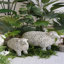 Figurine de mouton en magnésium 45,7 x 24,1 x 35,6 cm (18 x 9,5 x 14 pouces) avec finition blanche et grise patinée, décor de jardin vintage-95526955