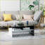 Table basse moderne à 2 niveaux pour salon - solution de rangement facile à nettoyer