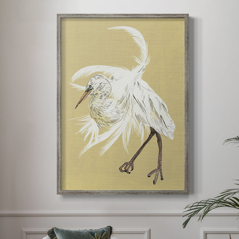 Heron Plumage VI, reproduction encadrée - bois massif