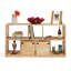 Bibliothèque basse Zanesfield, console de canapé, bois massif, tablettes ouvertes