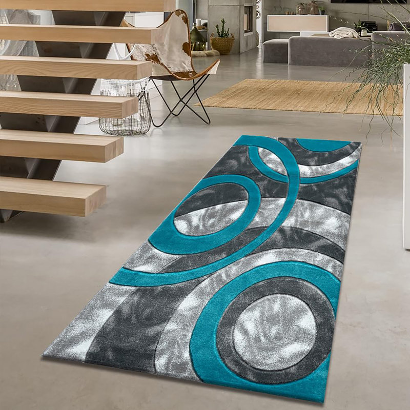Geometric Shapes Flatweave 80cm X 150cm Area Rug
