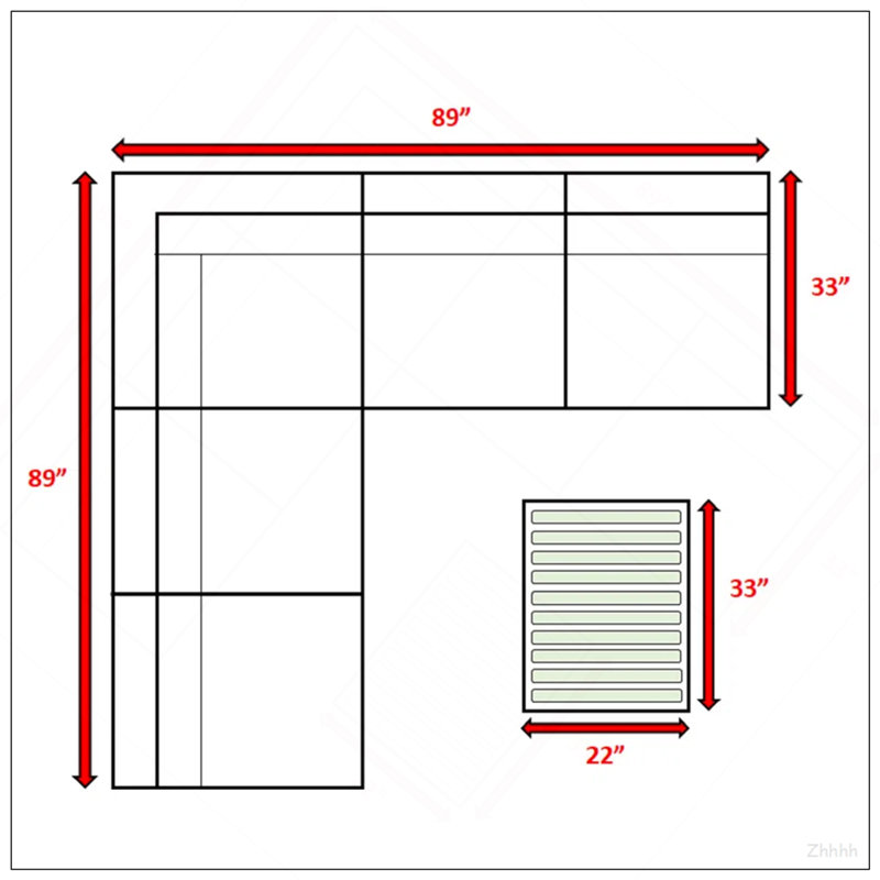 Canapé 4 personnes avec coussins LSI