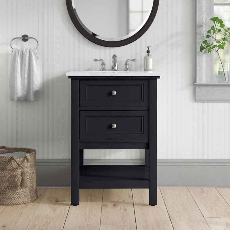 Ensemble de meuble-lavabo simple 24 po Bonsai, Noir