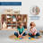 Wall-Mounted Storage Cabinet 47x11x30 Inch with 12 Cubbies, 2 Doors, 5 Hooks, Anti-Tip Kit, 4 Castors & 2 Storage Boxes for Home Office Playroom