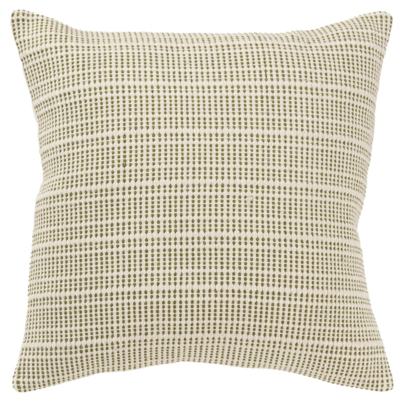 Migina Dots Cotton Reversible Throw Pillow, Green