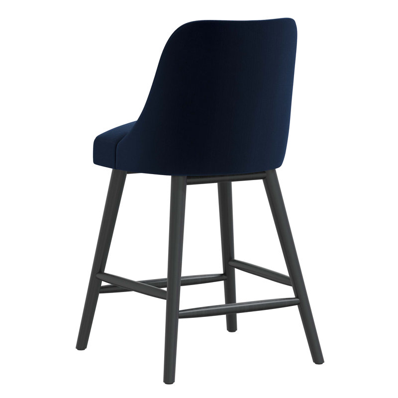 Tabouret de bar et de comptoir Gallie, Tabouret de comptoir (siège d'une hauteur de 27 p, Velours éclipse Monaco