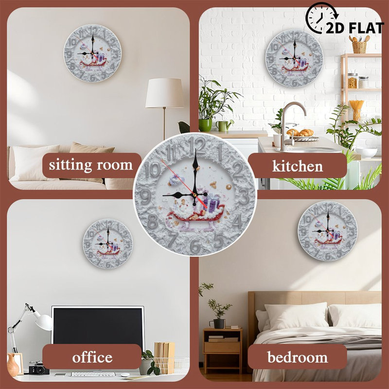 Christmas-Clock-With-Sleigh-And-Gifts