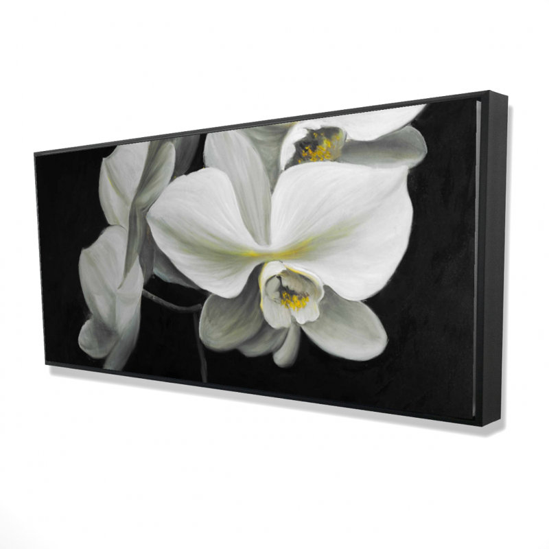 White orchids - 24"x48" Framed canvas