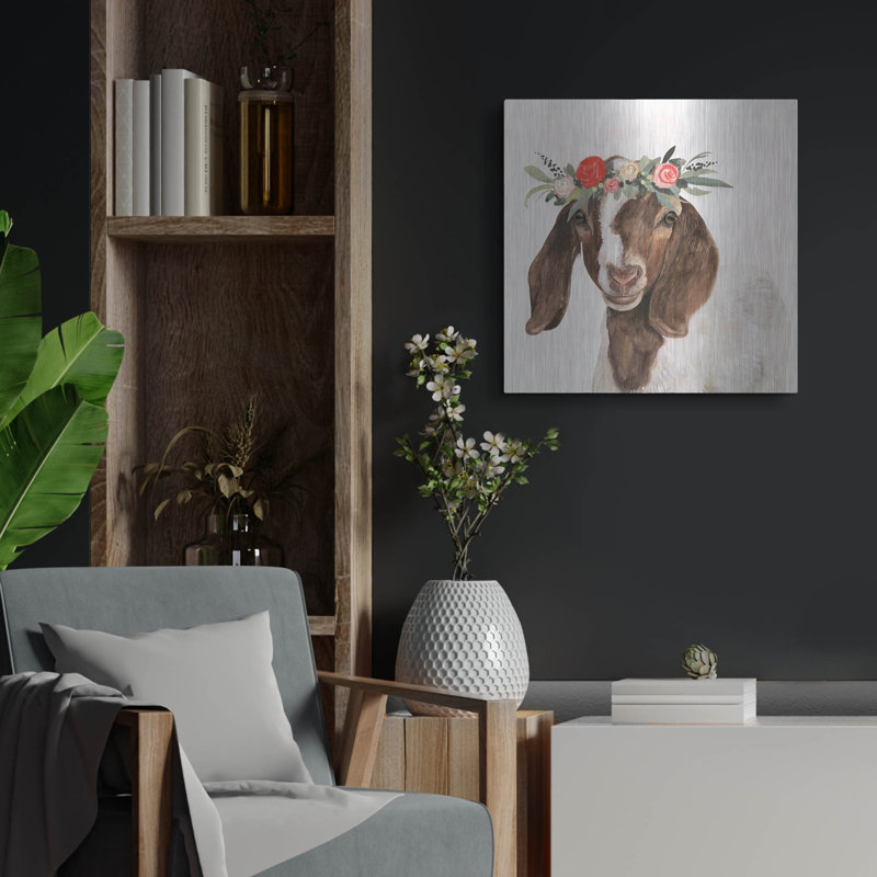 «Garden Goat II» par Victoria Borges, H 24 po x l 24 po