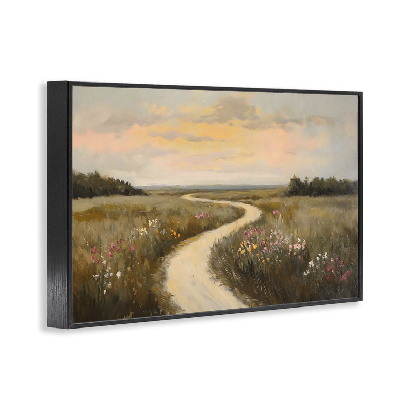 Path to Sunset View, estampe numérique, design par Franklyn Gregory, H 12 po x l 18 po, Giclée encadrée noir minuit