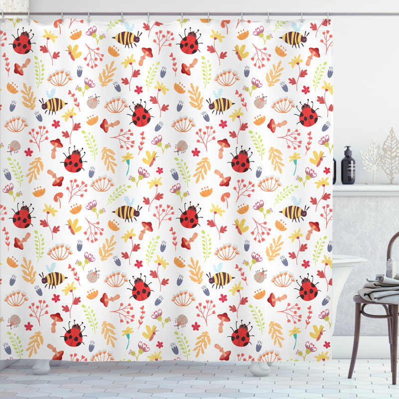 Shower Curtain with Hooks Included, 70" H x 69" W