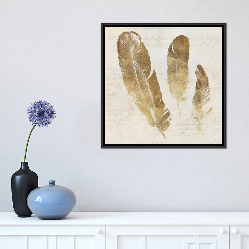 « plumes mouse i », impression sur toile, H 18 po x l 18 po x P 1,5 po, Toile avec cadre noir, Pas de tapis