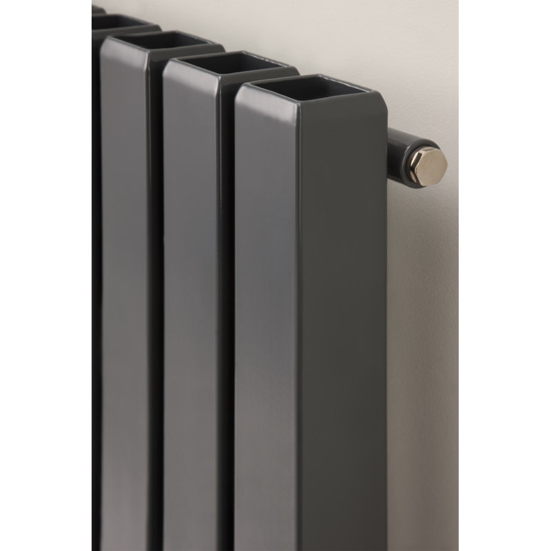 Andy Vertical Designer Radiator, Anthracite, 60 cm H x 88.5 cm W x 11.9 cm D