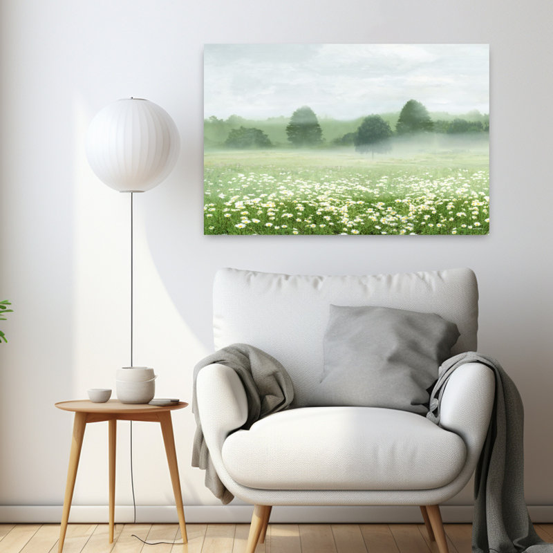 Art contemporain, art contemporain, paysage de marguerite, H 24 po x l 36 po