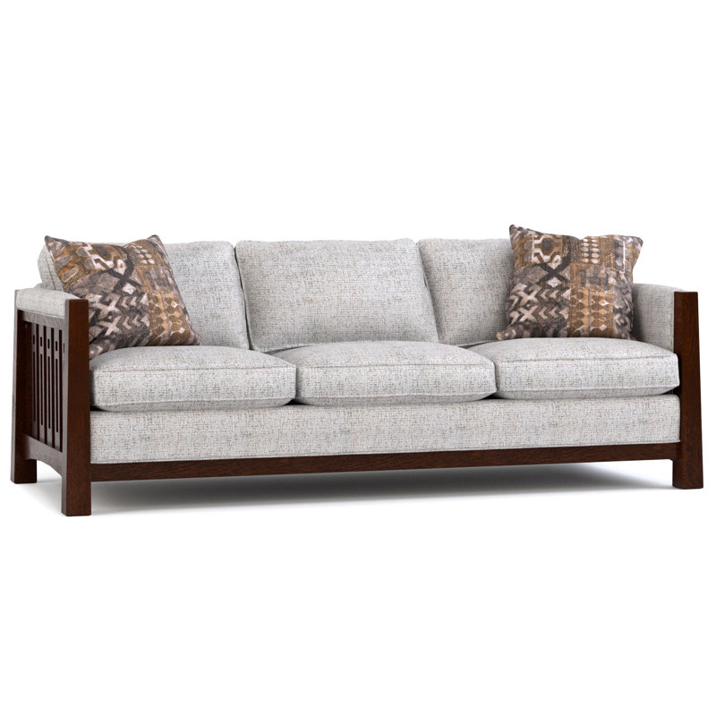 Highlands Sofa, Dark Brown Wood