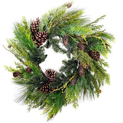 Faux Spruce Polyester 24'' Wreath