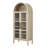 72 Inch Tall Rustic Arched Cabinet Display Cabinet, Wood Kitchen Pantry Cupboard, 2 Arched Glass Doors,  With Storage And Adjustable Shelves For Dining Room, Living Room-1928601204