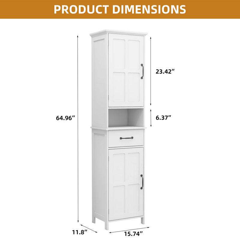 Armoire de rangement étroite à double porte