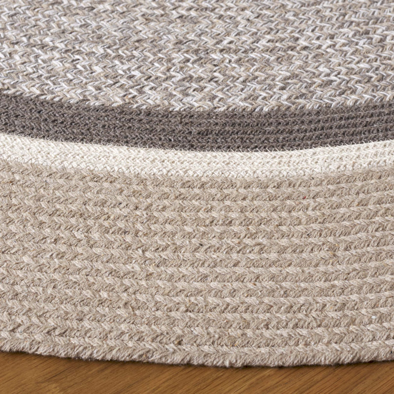 Tapis beige / gris Caraker 753, Rond 5 pi