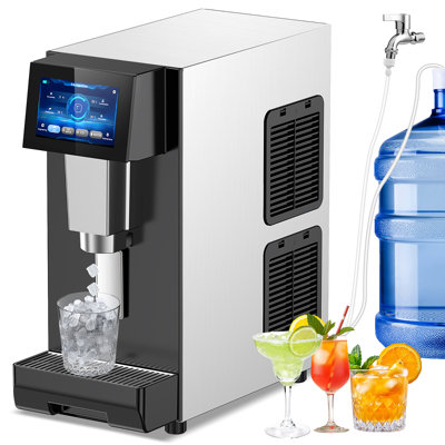 Nugget Ice Makers Countertop Soft Chewable Pellet Ice Machine With Auto-cleaning Function, Ice/water/ice-water Mix Mode, 60lbs/24h Portable Countertop Ice Makers