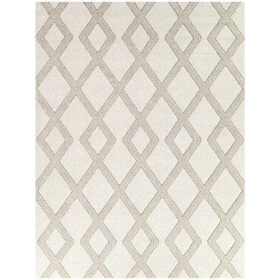 Paden Taupe Geometric Trellis Area Rug