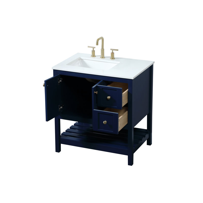 Ensemble de meuble-lavabo simple 32 po Krish, Bleu