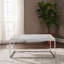 Table basse 48 pouces rectangulaire avec base de style traîneau moderne dans des tons de bois naturel et une finition chromée
