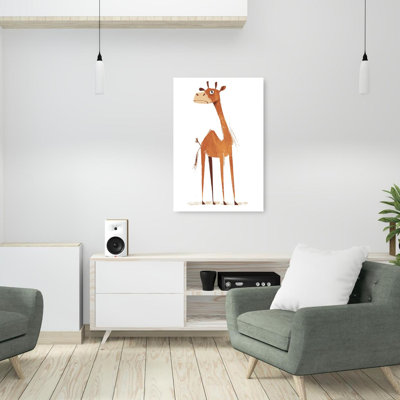 «Quirky Camel Giraffe», fantaisiste, abstrait, girafe contemporaine, paysage, impression d'art mural