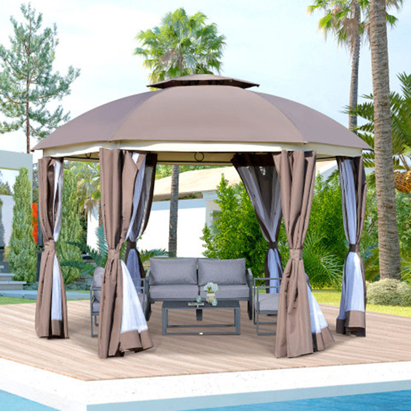 12” x 12” Round outdoor steel patio canopy