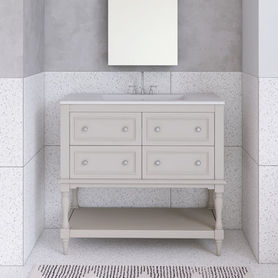 36" Bathroom Vanity Cabinet With Sink Combo Set
