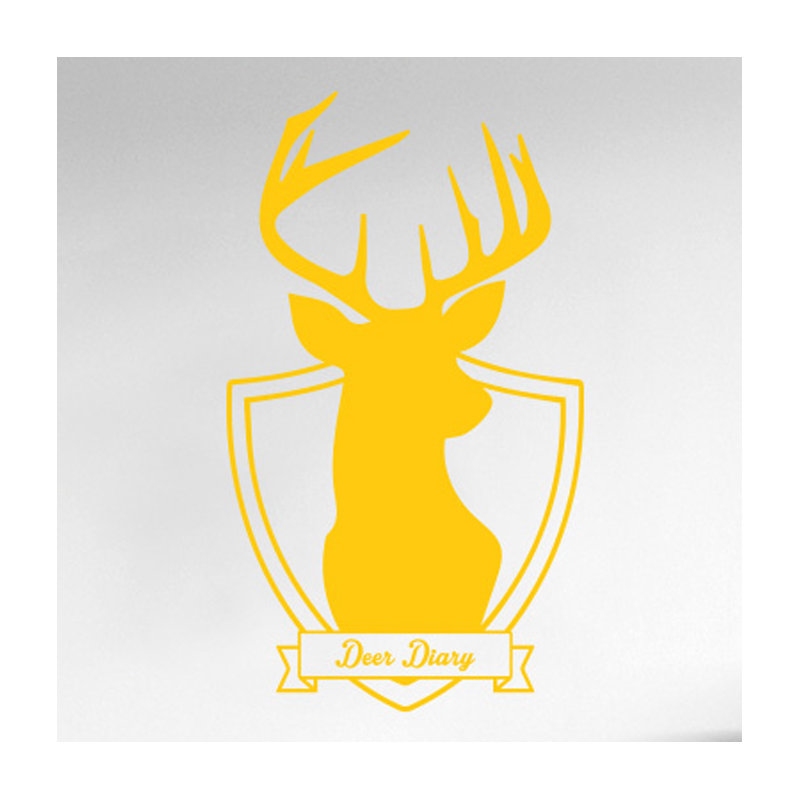 Animals Wall Decal, Dark Yellow, Medium