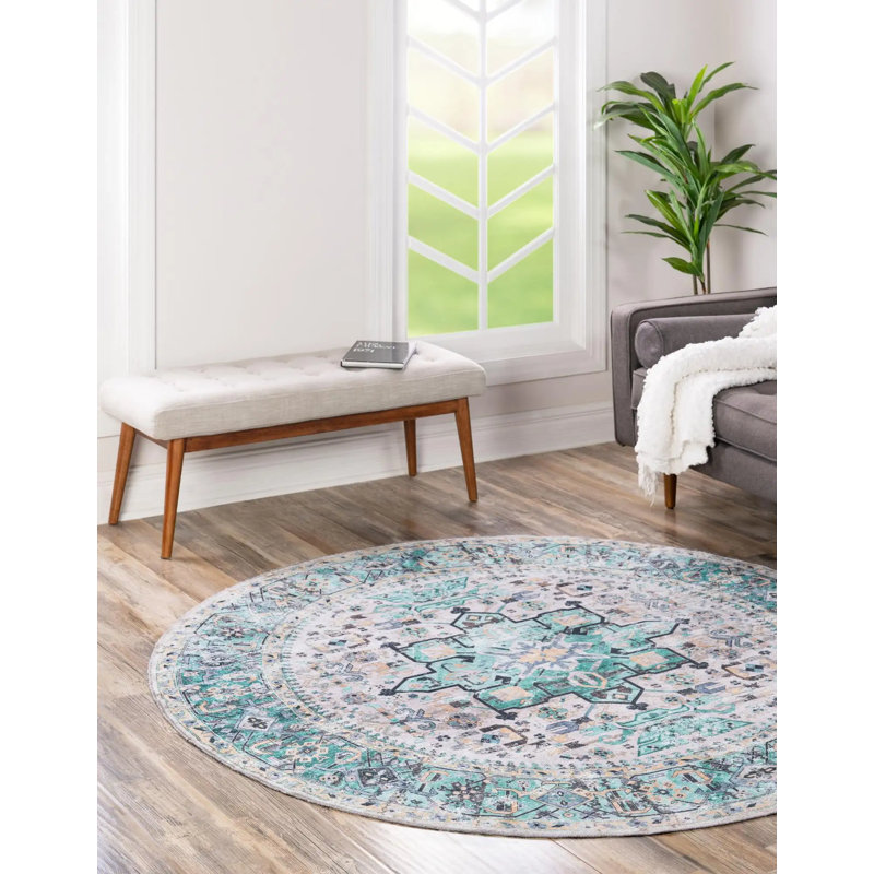 Olufisayo Oriental Indoor Rug, Round 6'