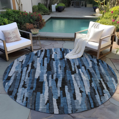 Tapis d'intérieur / extérieur bleu Marrah 